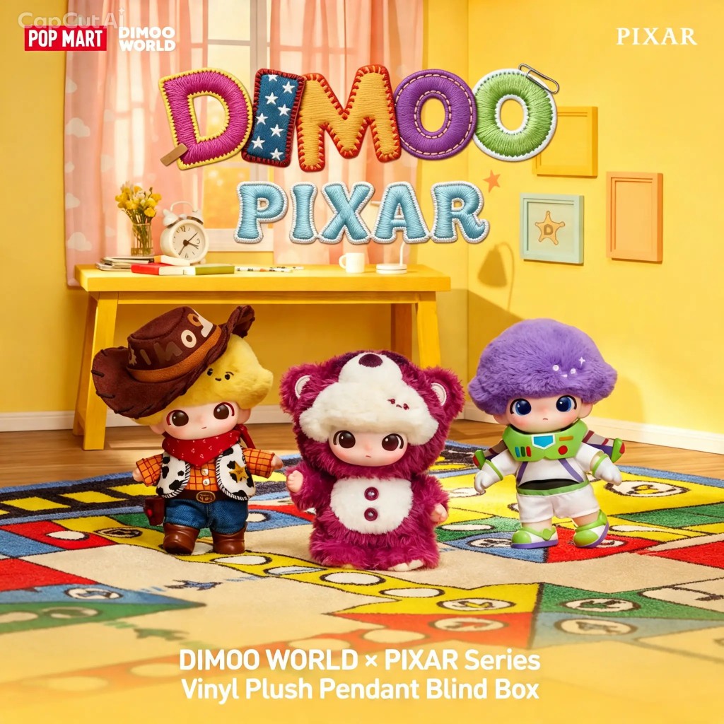 DIMOO WORLD × PIXAR Series- Vinyl Plush Pendant Blind Box