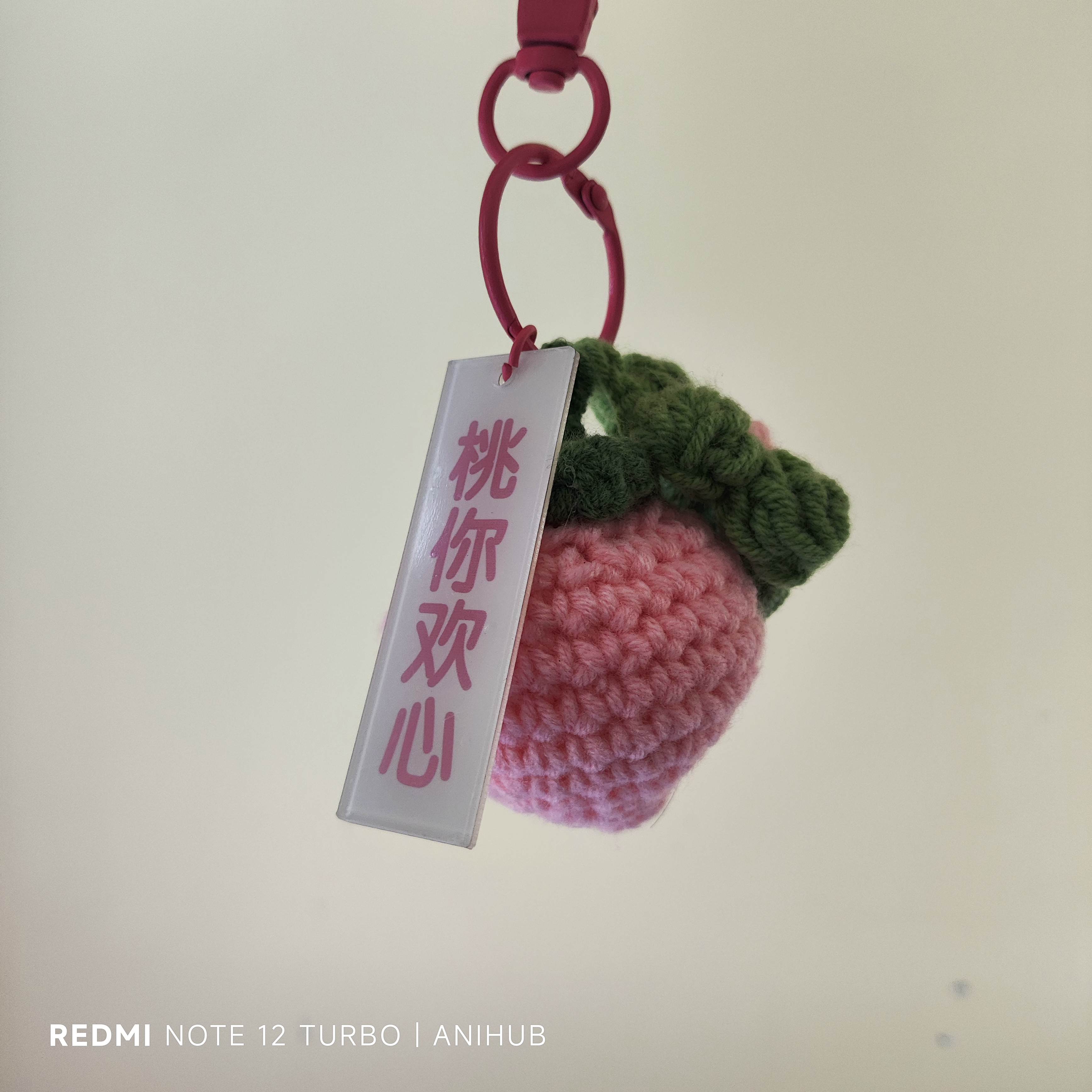 Double Peach Keychain Handmade